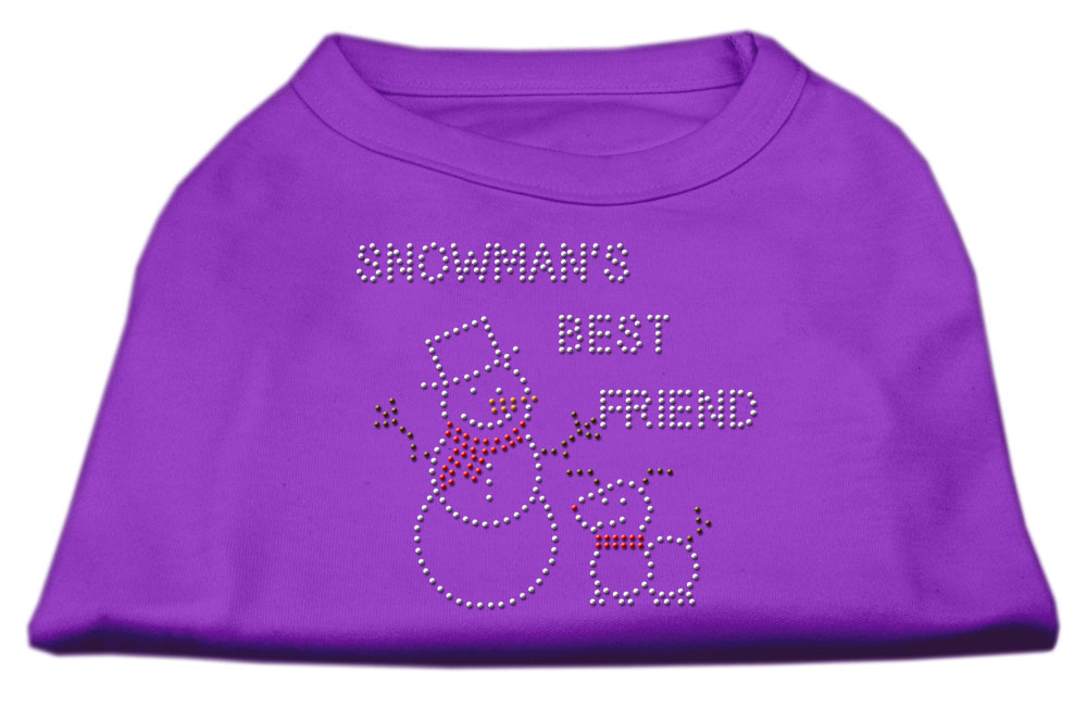 Snowman's Best Friend Rhinestone Shirt Purple XL